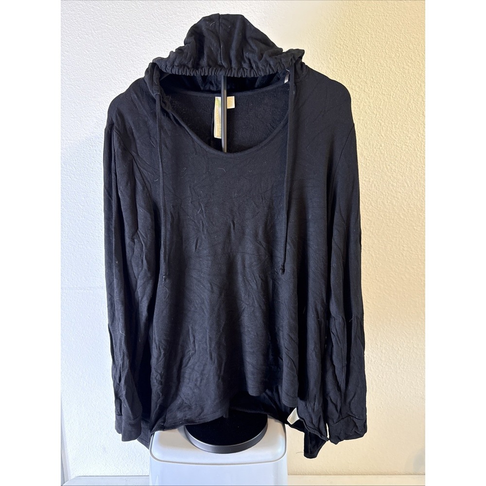 Green Tea Women's Black Lightweight Pullover Hoodie Size XL